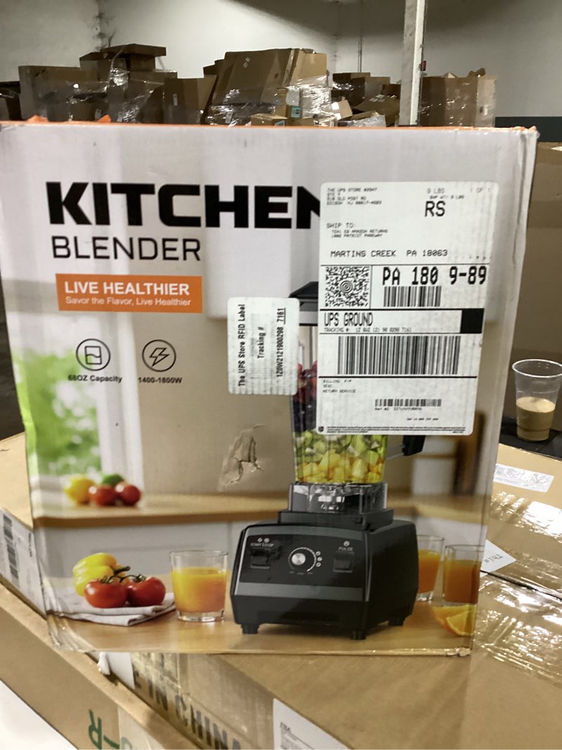 Condition photo showing New/Like New for Blender for Smoothies, Blenders for Kitchen with 68Oz. Pitcher and 20Oz.Juicer Container, Smoothie Blender for Ice Crushing, Frozen Fruits, Black
