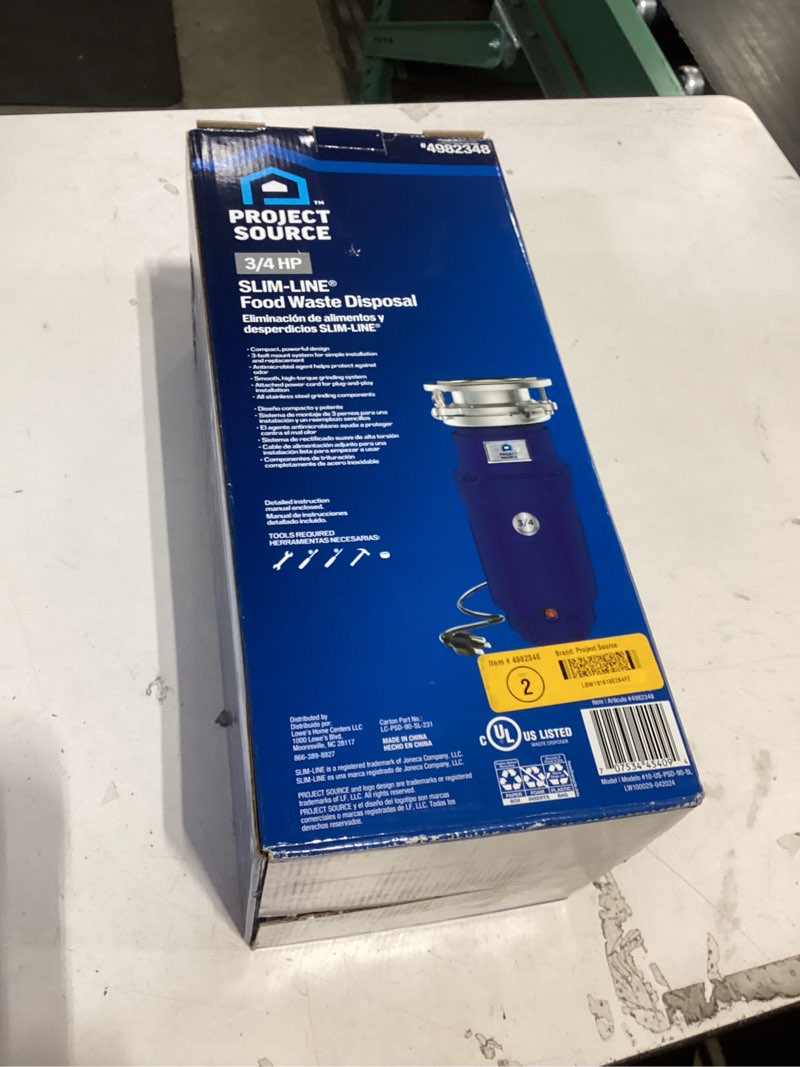 project source continuous feed 3/4-hp septic safe corded garbage disposal with noise insulation