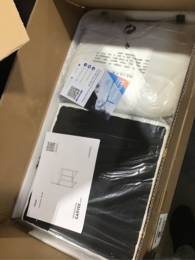 Condition photo showing As Is for White Dining Chairs Set of 4, Modern Soft Padded High Back Kitchen Chair for Dining Room, Kitchen (4, White with Silver Legs) SIMILAR NOT EXACT ITEM  INCOMPLETE 