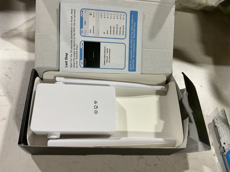 Condition photo showing Good Condition for 2026 wifi extender signal booster, new gen internet booster for home, 4x faster, covers up to 16,899 sq.ft, wi-fi repeater with ethernet port, wireless long range amplifier, easy setup (white)
