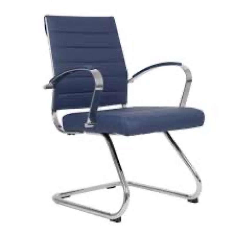 (Similar to stock photo)Ofm Big & tall visitor chair with/arm sturdy oval tube/black sled base provides great strength thicker,wider,comfortable seat fabric upholstery color navy model#407