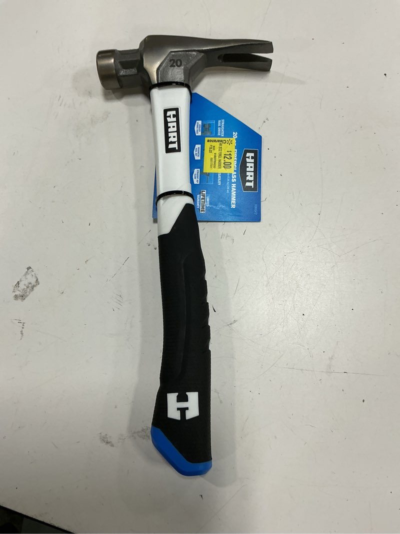 Condition photo showing Good Condition for hart 20oz fiberglass handle hammer, rip claw, magnetic nail starter