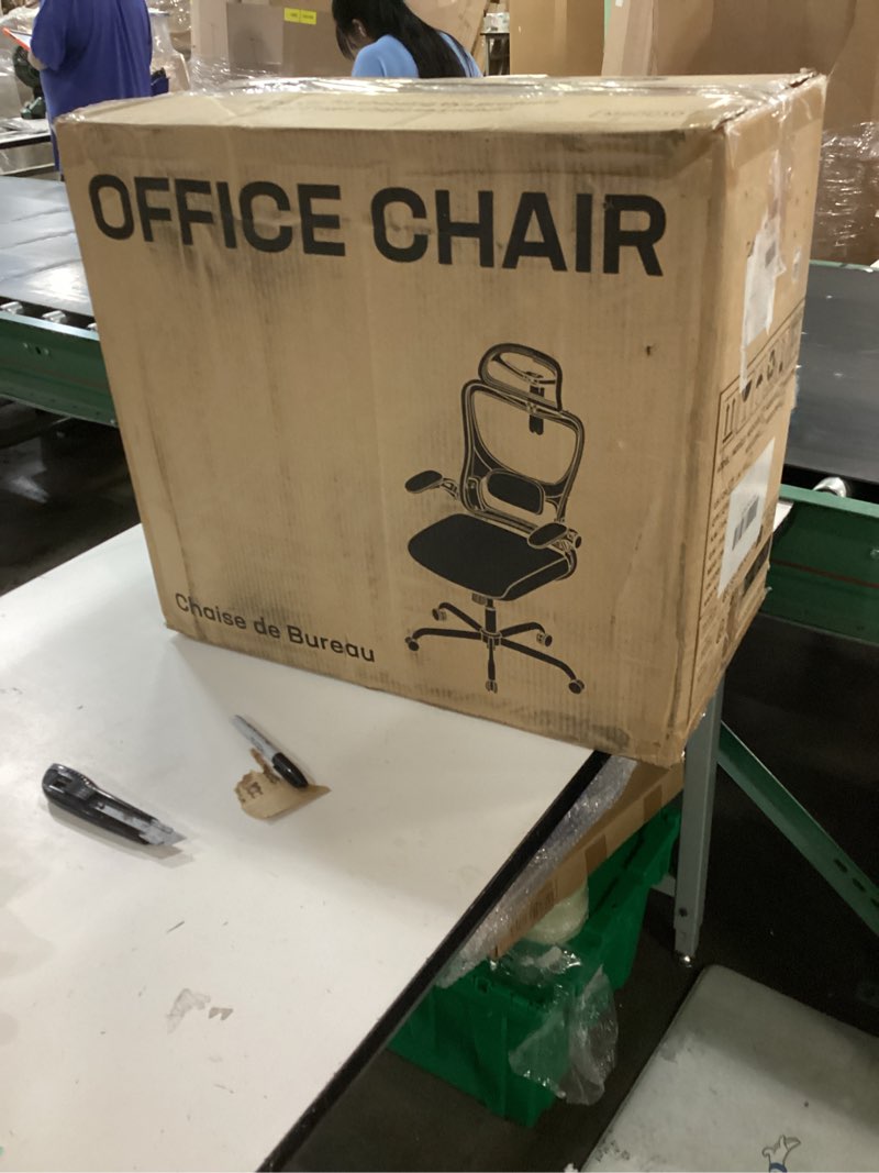 Condition photo showing New/Like New for marsail ergonomic office chair: office desk chair with high back mesh and adjustable lumbar support rolling work swivel task chairs with wheel 3d armrests and headrest black with headrest
