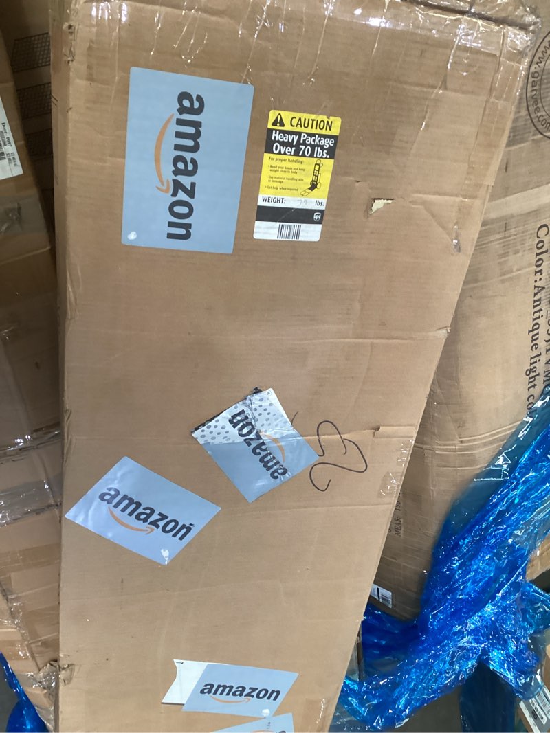 Condition photo showing As Is for Garvee 47.2 in Fluted Sideboard with Storage Cabinet, Modern Kitchen Sideboard with Adjustable Shelves, Media Console Buffet Cabinet with Doors for Living Room, Kitchen, Entryway, Grey