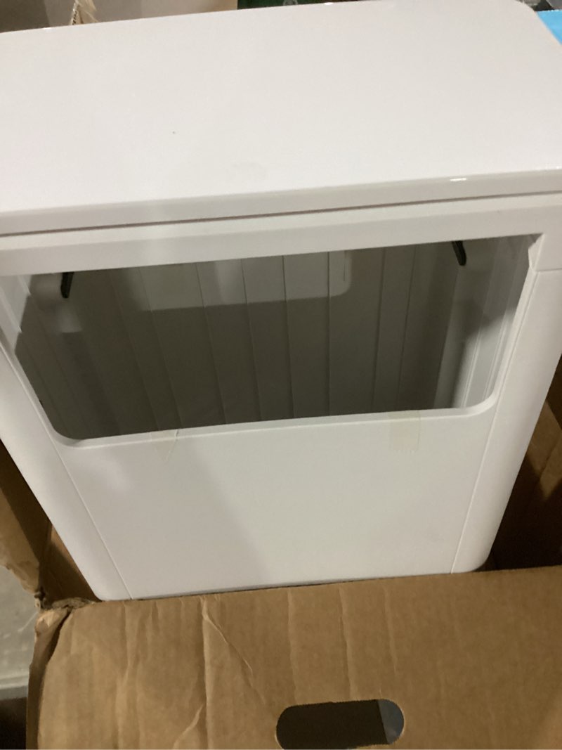 Condition photo showing As Is for similar  to photo rubbermaid small kitchen bathroom trash can, 9 gallons, white, waste basket for under counter/kitchen/office/bedroom/bathroom