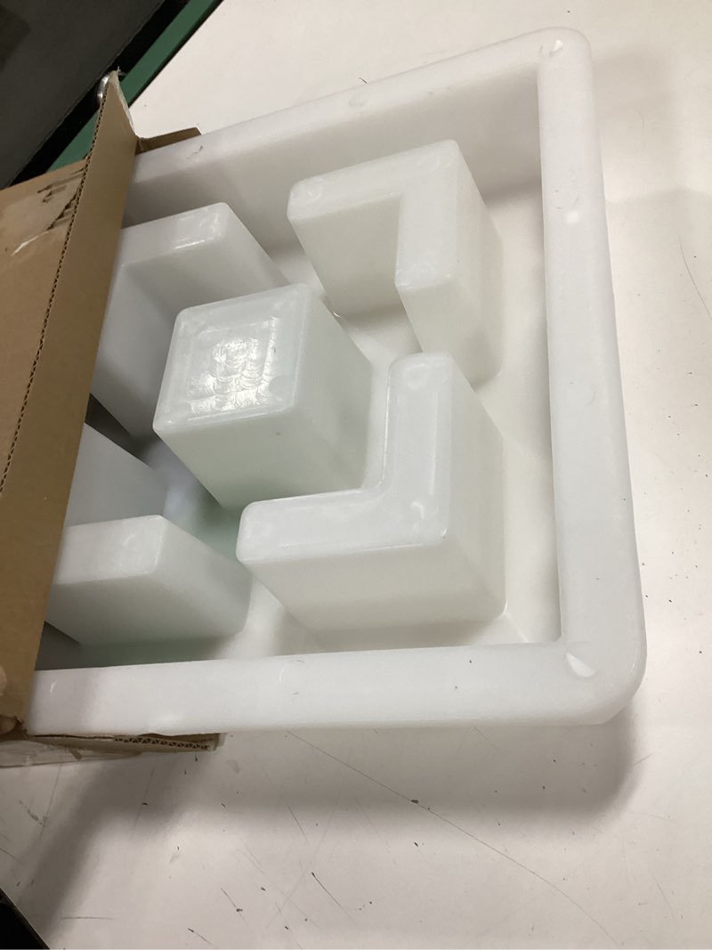 Condition photo showing Good Condition for Plastic Concrete Forms Breeze Brick Molds Double Square Design for Garden Wall Decor