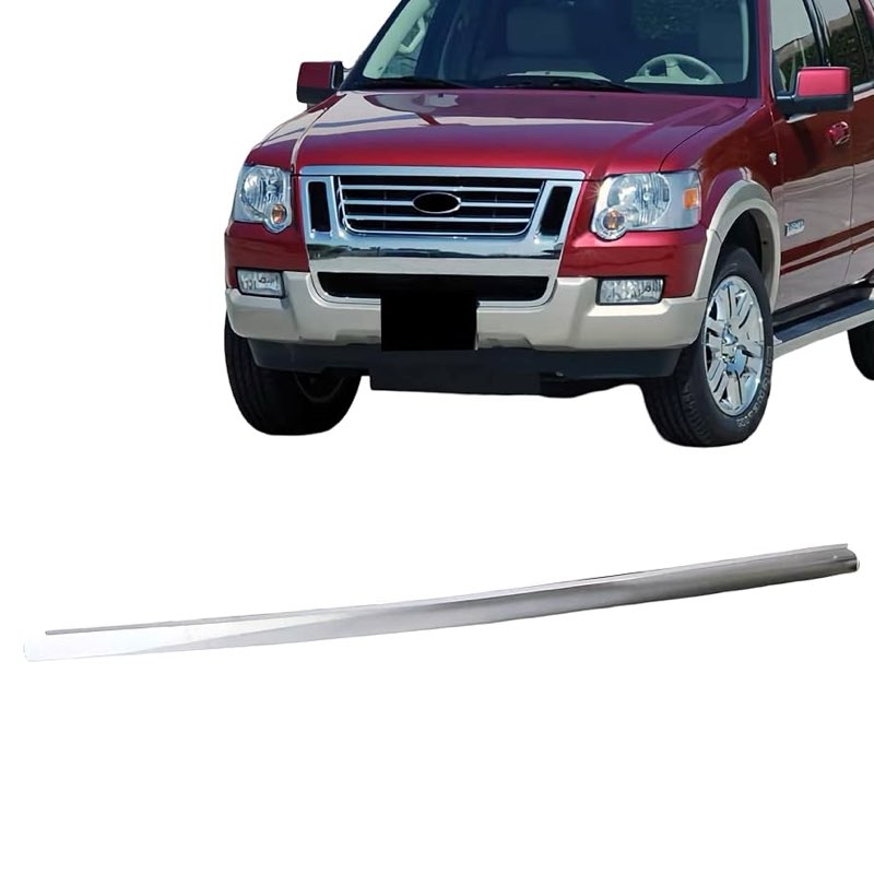 carpartsdepot hood panel molding chrome trim compatible for 2006-2010 ford explorer fo1235105 6l2z16