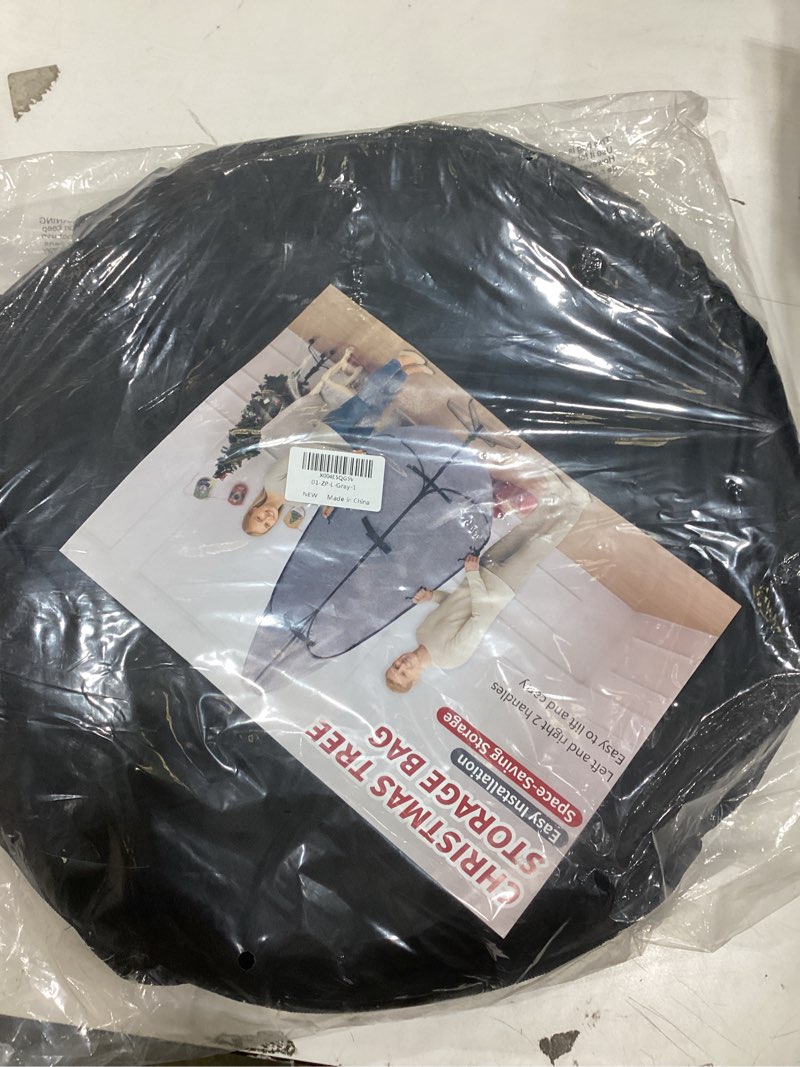 Condition photo showing New/Like New for christmas tree bag 9 ft large christmas tree storage bag 9 foot tree, christmas tree cover for upright storage with reinforced handles grey 9ft