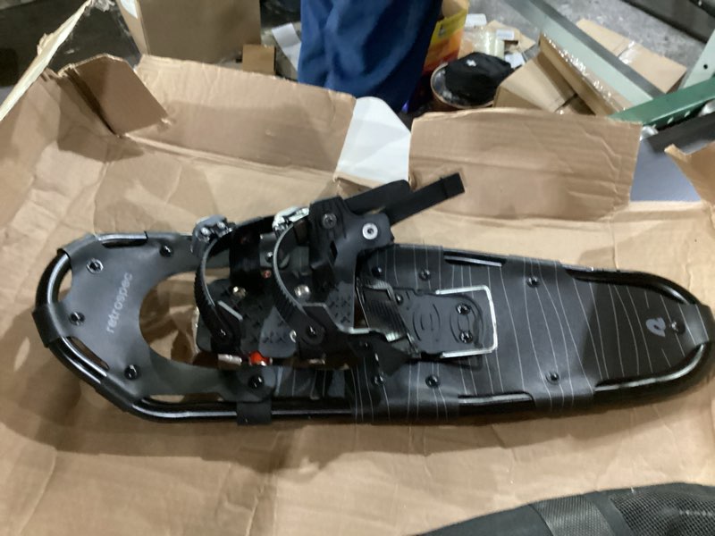 Condition photo showing Good Condition for Retrospec Drifter Snowshoes for Women & Men - Lightweight Aluminum Frame Snow Shoes with Double Ratchet Binding System, Heel Lifts & Carry Bag for All Terrain Hiking & Winter Sports Arctic 21" Snowshoes