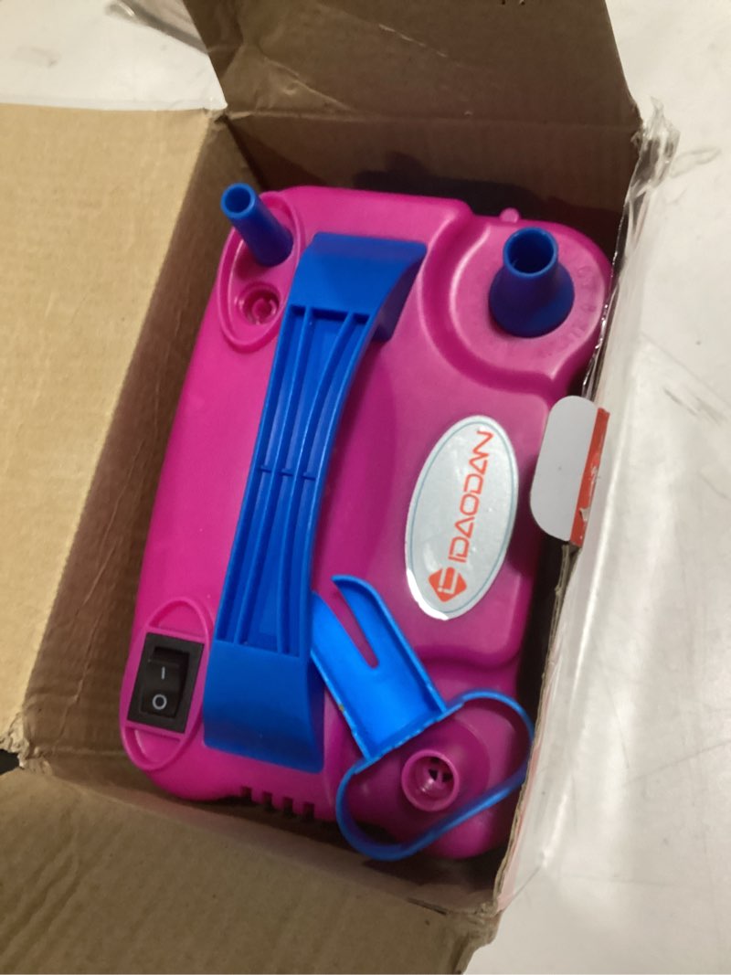 Condition photo showing Good Condition for idaodan electric balloon pump, portable electric balloon blower machine balloon air pump dual nozzle rose red 110v 600w balloon inflator for party decorations red blue