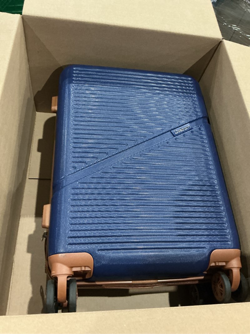 Condition photo showing Good Condition for cosbarn carry on luggage sets 3 piece, 20 inch luggage 22x14x9 airline approved with wheels and tsa lock, abs lightweight hardshell travel suitcase set with duffel bag travel bag for men women porscheblue
