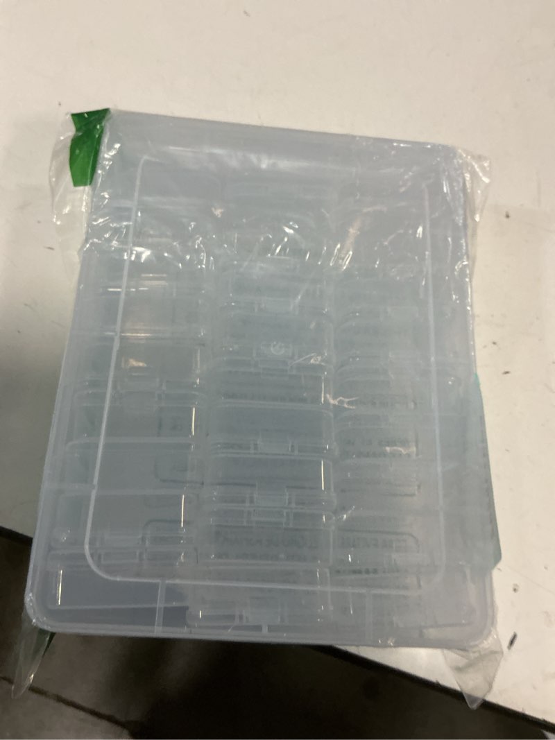 Condition photo showing New/Like New for Mathtoxyz Bead Organizer Box, 62Pcs Small Organizers and Storage Plastic Cases, Mini Clear Storage Containers With Hinged Lid, Rectangle for Bracelet Making, DIY Jewelry Craft, Nail Clear - 2P
