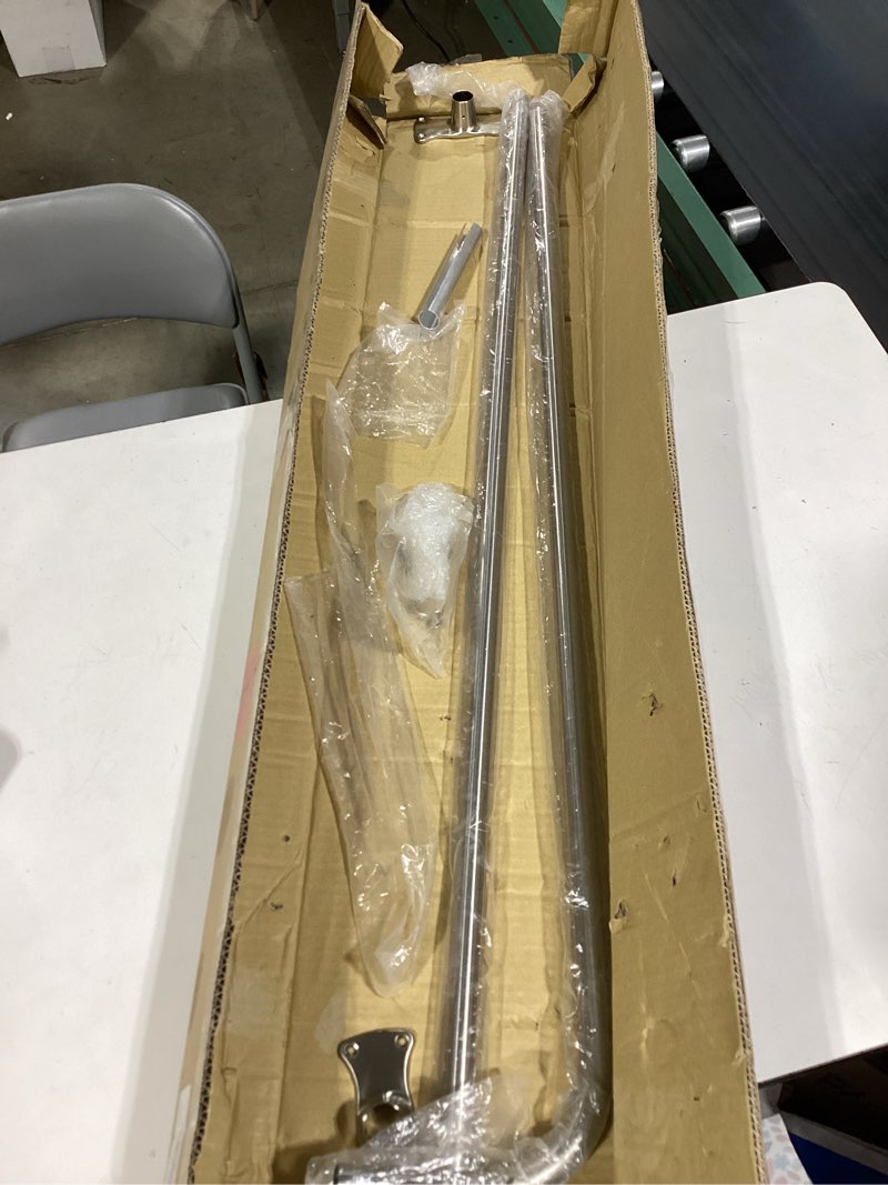 Condition photo showing As Is for signature hardware corner brass shower rod chrome
