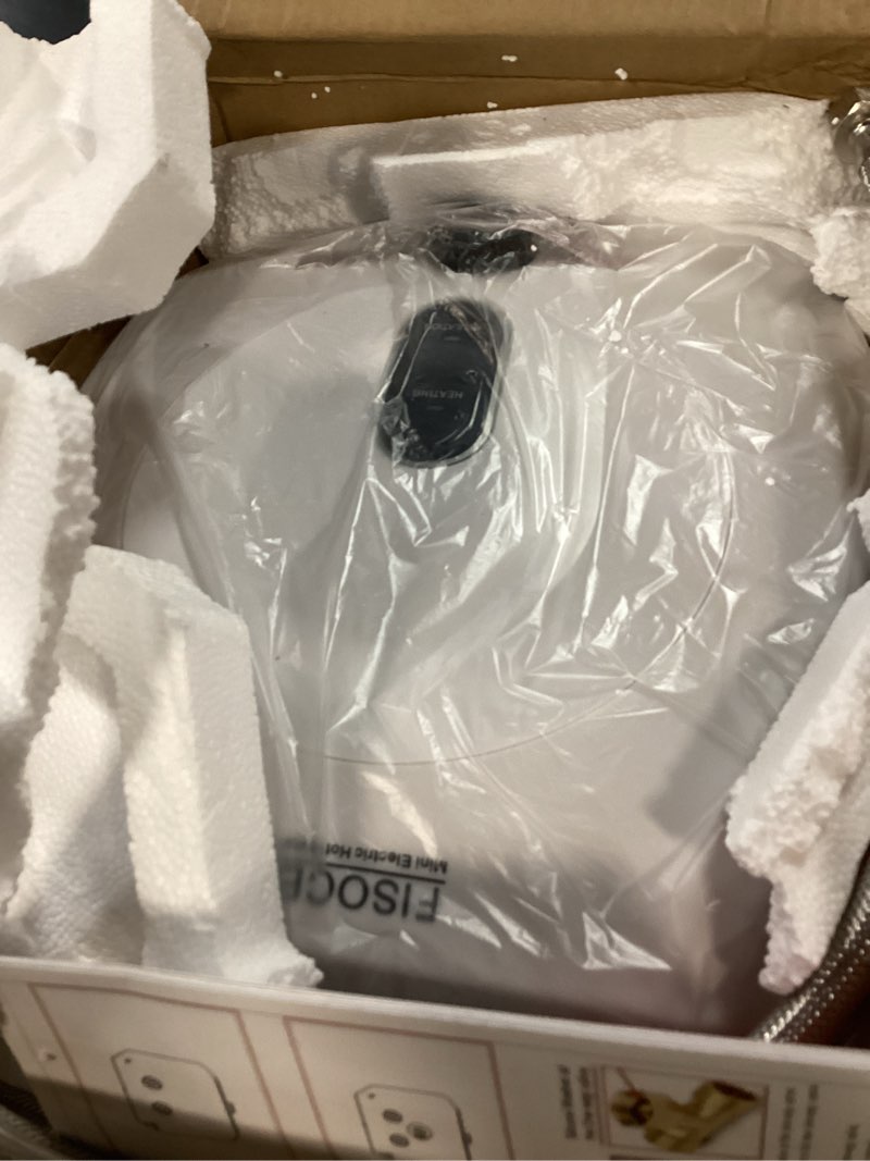 Condition photo showing Good Condition for 2.5 gallon mini tank water heater under sink hot water 1500w 120v water heaters for rv kitchen rv 1/2”npt stainless steel hose 3-way fitting white white 2.5 gallon water heater with water diverter