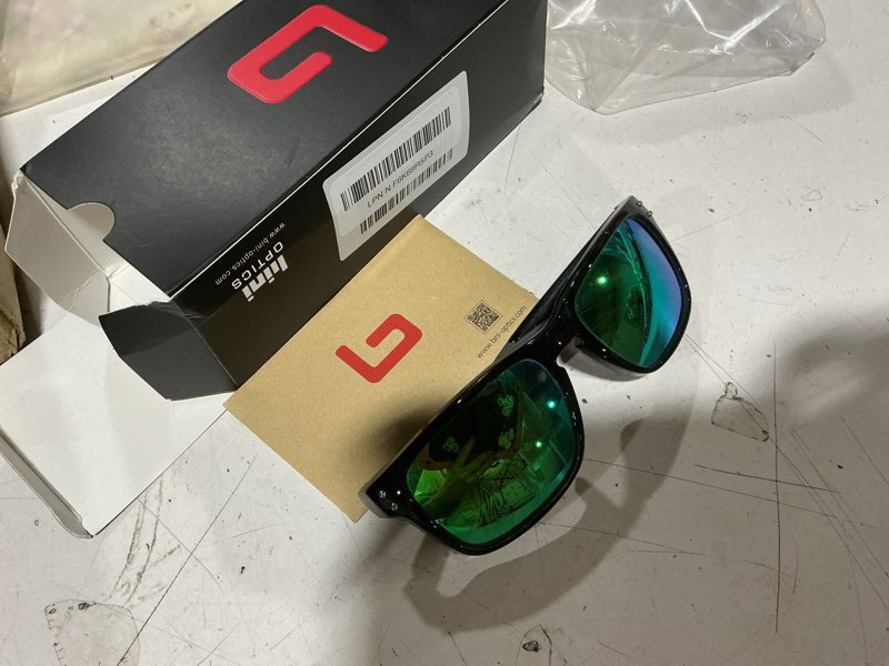 Condition photo showing Good Condition for bnus corning glass lens sunglasses for men women, polarized option uv400 | hard, scratch-resistant corning glass lenses, uv protection, no-paint frame, spring hinges – ideal for driving & fishing polished black/jade non-polarized glass/ultra frame