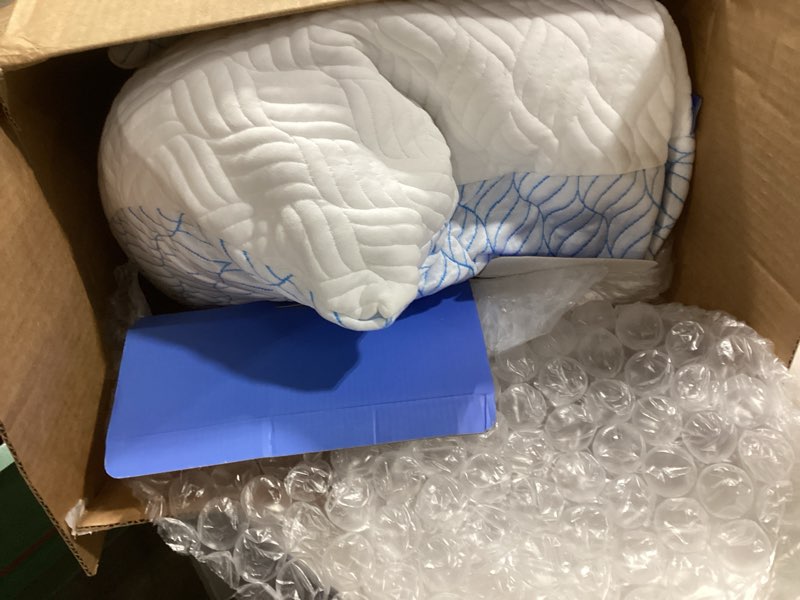 Condition photo showing Good Condition for Cooling Pillows Queen Size Set of 2, Memory Foam Pillows with Zipper, Adjustable Firmness for Sleeping Cool Cold Pillow to Hot, Side, Back and Stomach Sleepers, 2 Pack, 20x30 Cooling Blue Cover Queen (Pack of 2)