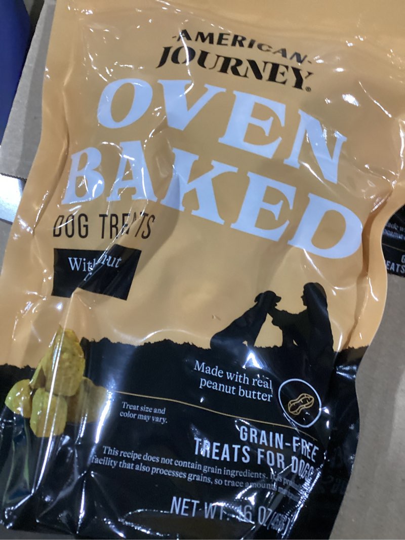 Condition photo showing New/Like New for American Journey Peanut Butter Recipe Grain-Free Oven Baked Crunchy Biscuit Dog Treats