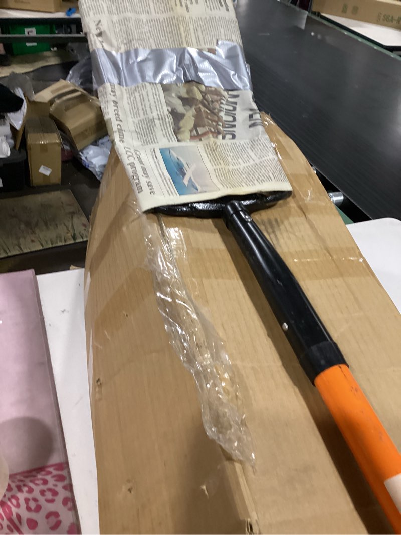 Condition photo showing As Is for (5)nohovu 5 tine pitchfork for gardening, heavy duty pitchfork with fiberglass handle, garden fork for mulching, 58 inches