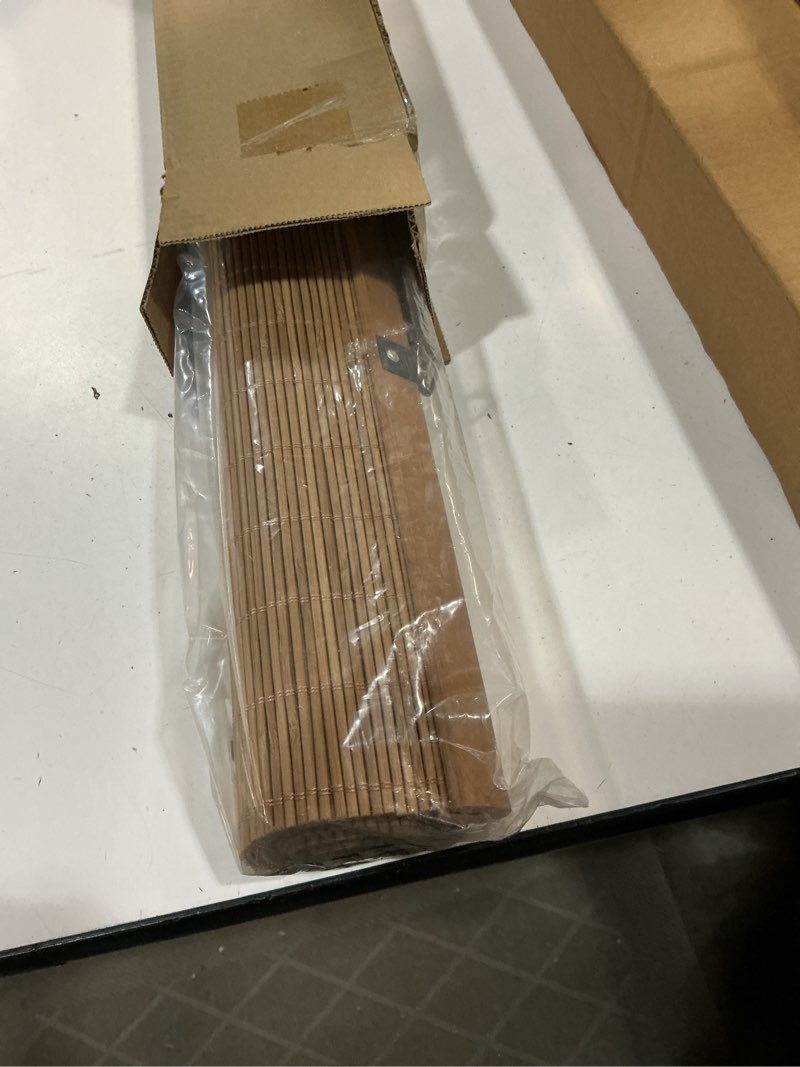 Condition photo showing Good Condition for lazblinds cordless bamboo blinds, roll up shades for windows, light filtering hanging window blinds, bamboo shades for patio indoor/outdoor porch, 31'' w x 72'' h, carbonized carbonized 31'' w x 72'' h