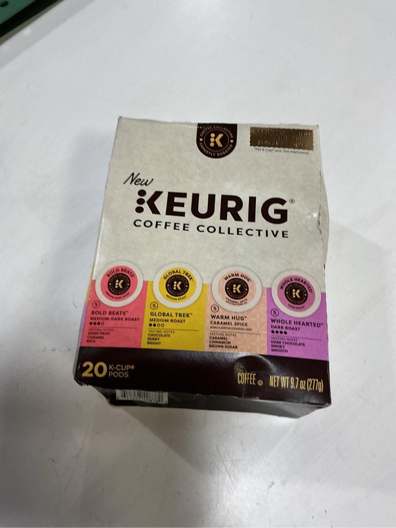 Condition photo showing New/Like New for (bbd 27/12/27)  keurig coffee collective variety pack, bold beats, global trek, warm hug, whole hearted, single serv