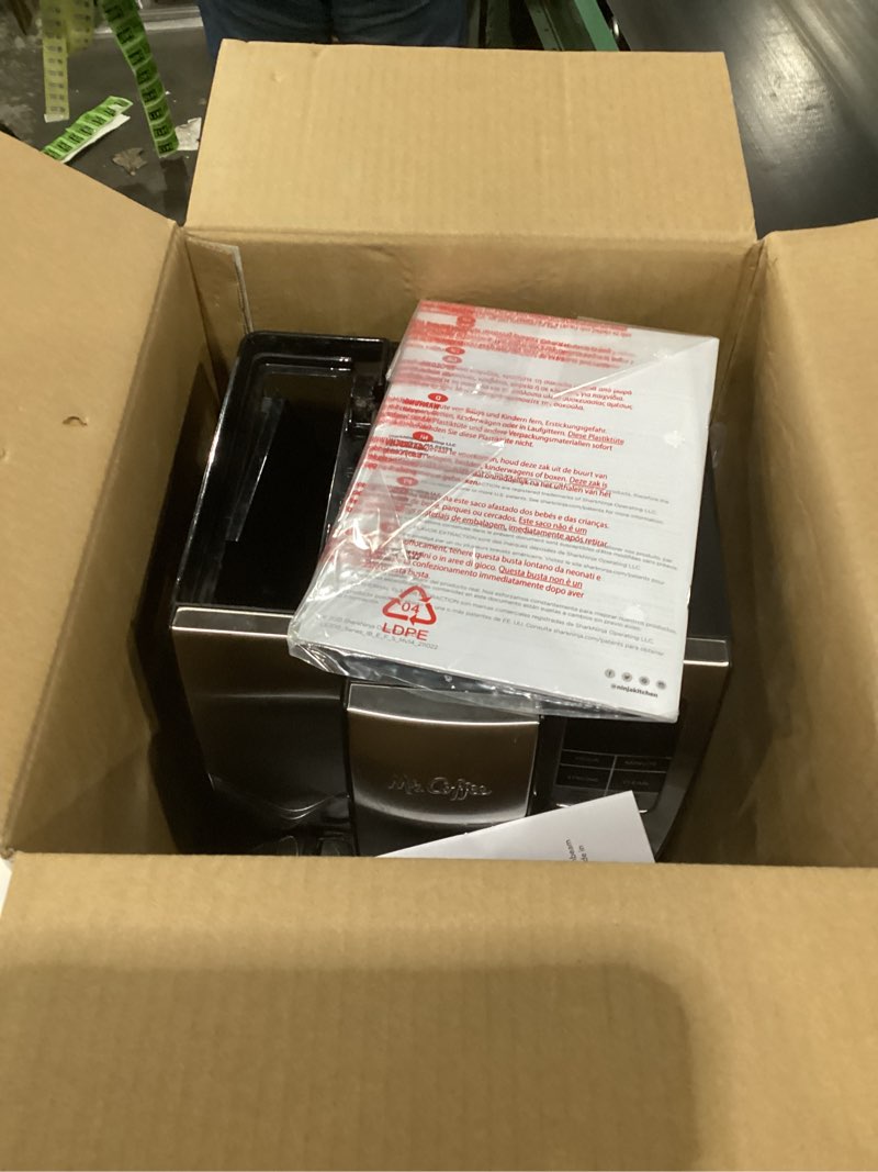 Condition photo showing As Is for Mr. Coffee 10-Cup Programmable Coffee Maker, Insulated Thermal Carafe, Brew Strength Selection, Brew Now or Later, Stainless Steel Stainless Steel 10 Cup Thermal Carafe + Strong Brew