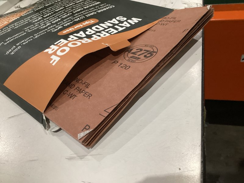 Condition photo showing As Is for aluminum oxide sandpaper sheets 9x11, 120-600 assorted grit 24 pack | premium wet & dry sand paper for wood, drywall, metal, plastic, automotive sanding p120-p600