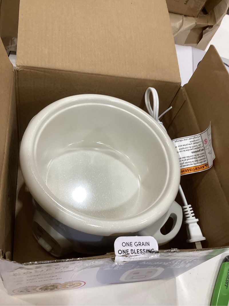 Condition photo showing As Is for Aroma Housewares 4-Cups (Cooked) / 1Qt. Rice & Grain Cooker (ARC-302NGBL), Blue. Missing top