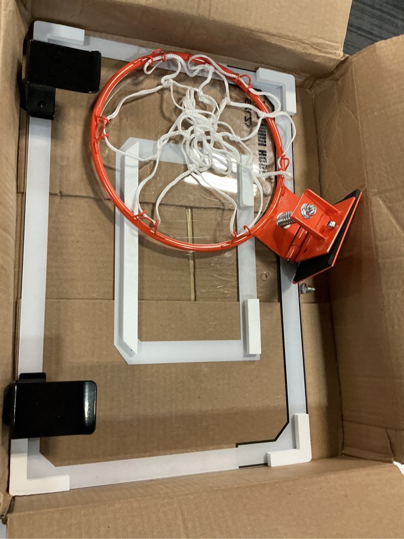 Condition photo showing As Is for SKLZ Pro Mini Indoor Basketball Hoop - Over The Door – Portable - Great For Home, Dorms, Offices, and Gifts Standard