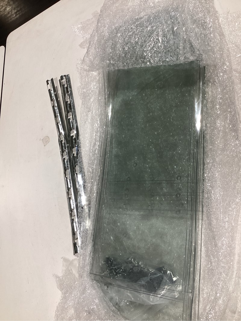 Condition photo showing As Is for juexica 36 x 84 inch pvc strip door curtain kit, heavy duty waterproof clear door curtain for walk-in cooler, freezer, warehouse & garage, hurricane shutters, energy saving and easy install(clear) clear 36 x 84 inch
