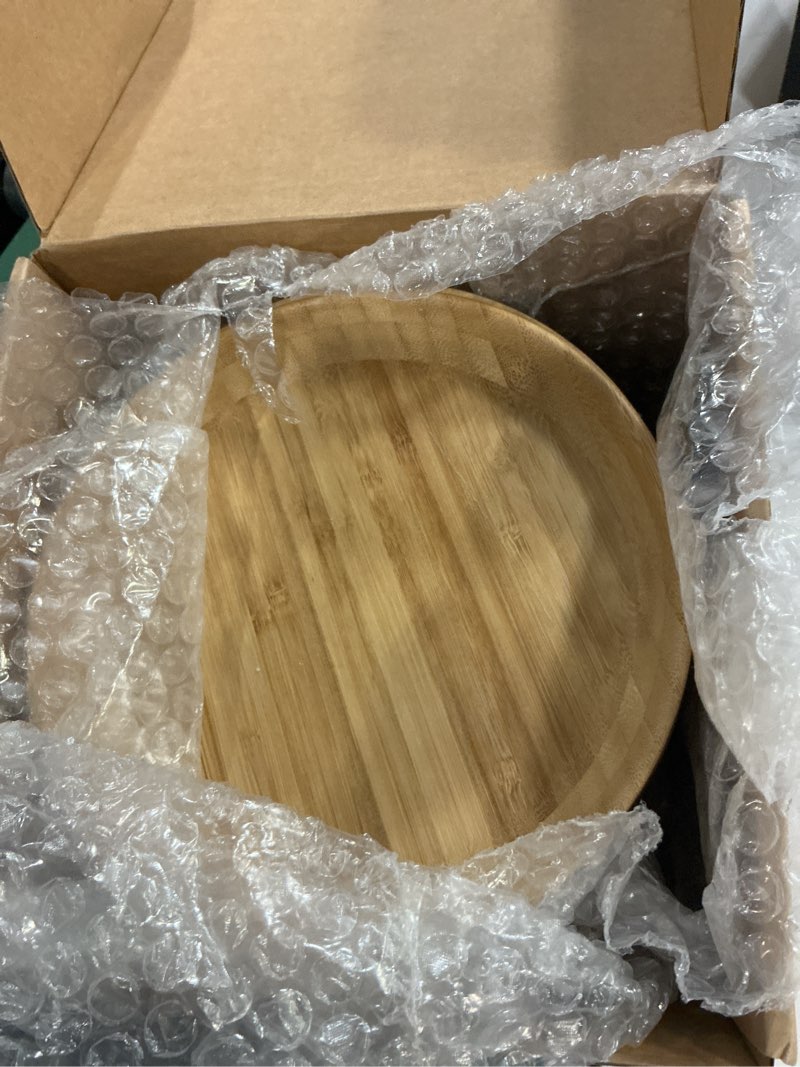 Condition photo showing Good Condition for bamboo plates 7.5inch round bamboo plates reusable dinner plates tableware set of 6 wooden plate lightweight dishes snack, dessert, unbreakable classic plate 6 pcs