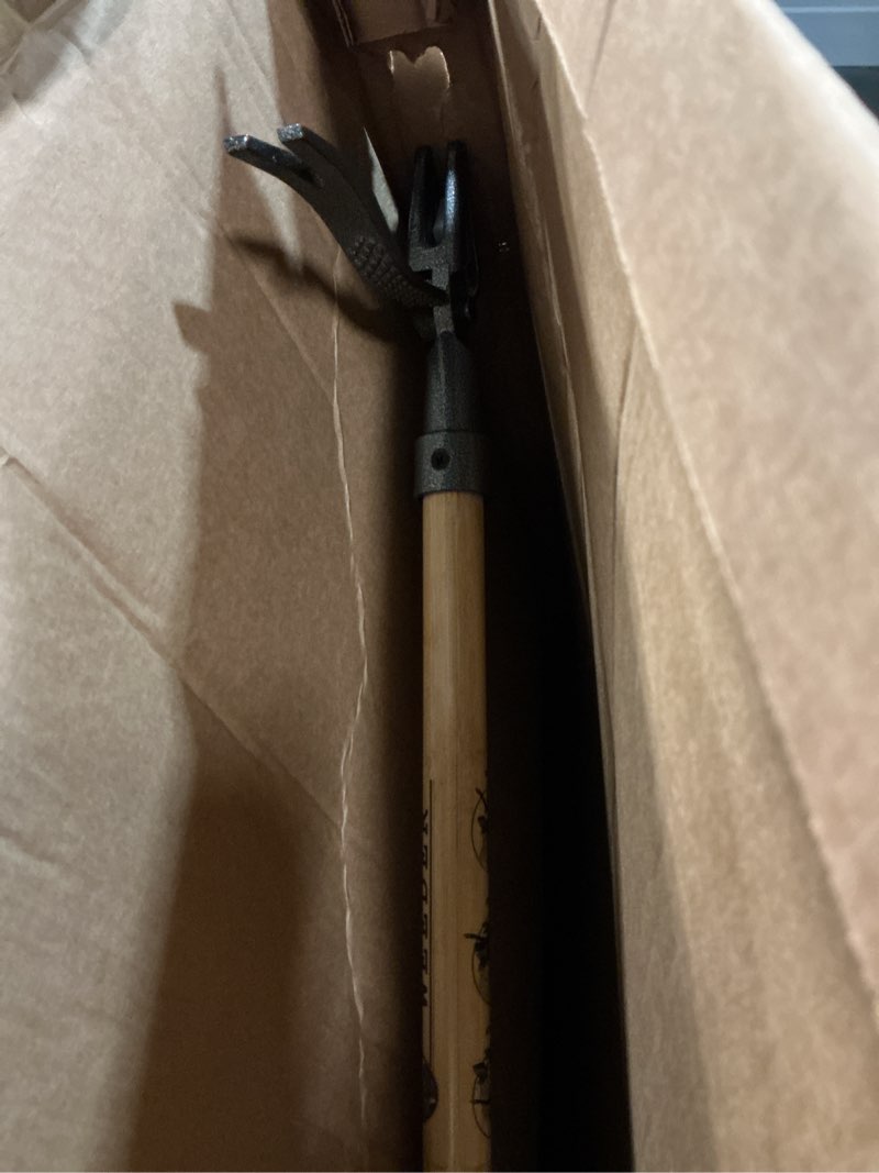 Condition photo showing Good Condition for grampa's weeder - the original stand up weed puller tool with long handle - made with real bamboo & 4-claw steel head design - easily remove weeds without bending, pulling, or kneeling.