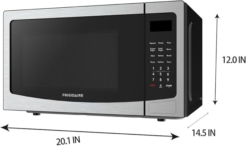 frigidaire 1.1 cu.ft. countertop microwave oven, stainless