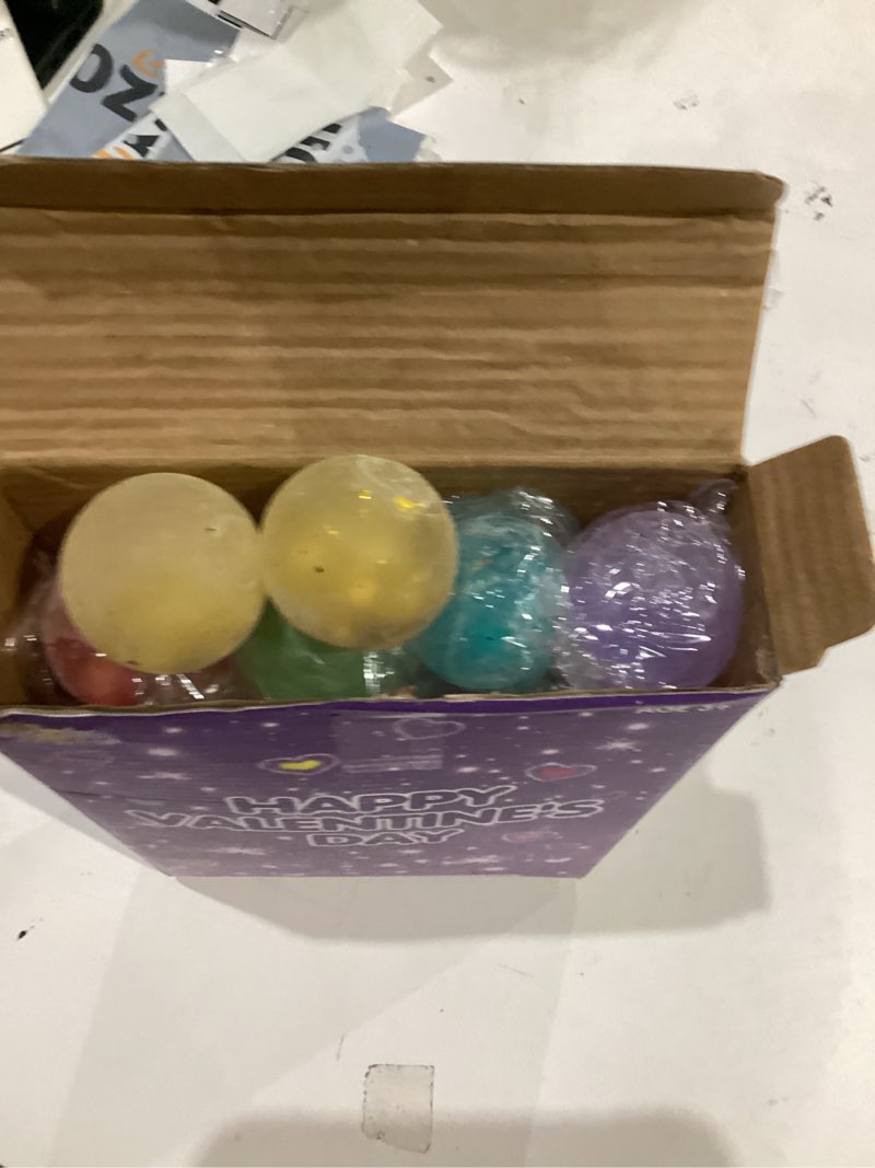 Condition photo showing As Is for SpringFlower Valentines Day Cards For Kids With Stretchy Balls Toys, Classroom Valentines Exchange Gifts, 24 Pack Valentines Party Favors For Kids, School Classroom Valentine's Prizes