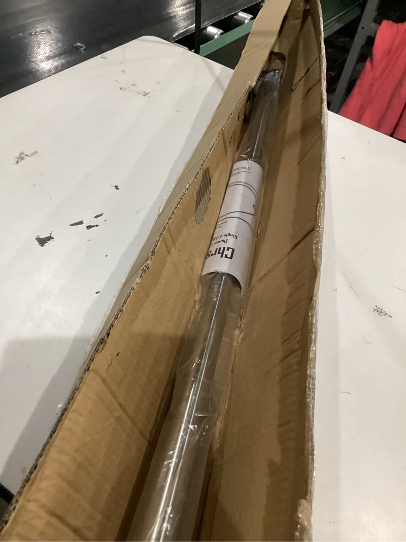 Condition photo showing Good Condition for adjustable curved shower rod, 42-72 inches extra wide shower curtain rod, rust proof, premium stainless steel, curved shower curtain rod for bathroom, need to drill, silver silver 42-72 inches