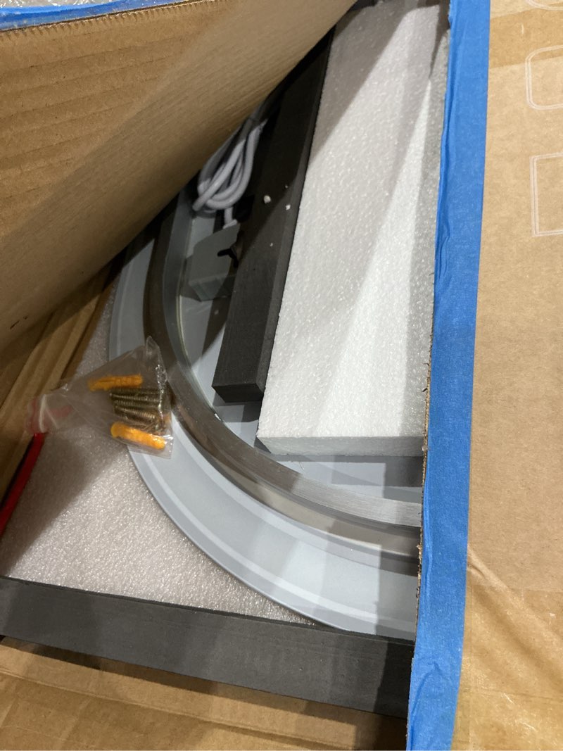 Condition photo showing Good Condition for oval led bathroom mirror, 22"x 36" frameless led mirror with front light and backlit, anti-fog, dimmable modern wall mounted lighted mirror?pill-shaped smart mirror bathroom 22"l x 36"w