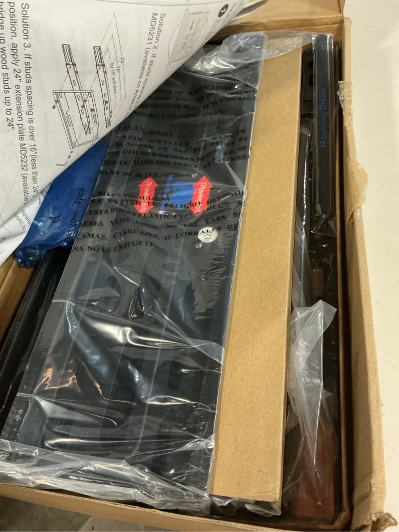 Condition photo showing Good Condition for mounting dream tv wall mount for 32-65 inch television,mount with swivel and tilt, full motion bracket with articulating dual arms, fits 16inch studs, max vesa 400x400 mm, 99lbs, md2380 for 32" to 65" tvs, 16" studs