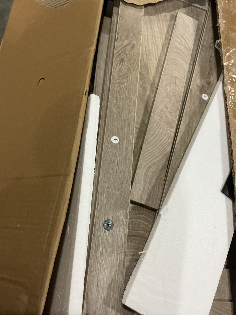 Condition photo showing As Is for unipaws Cat Litter Box Enclosure with Shelves, Tall Hidden Litter Box Cover for Tall or Top Entry Litter Box, Kitty Enclosed Litter Box Cabinet, Cat Box Furniture, Grey Weathered Grey Extra Tall