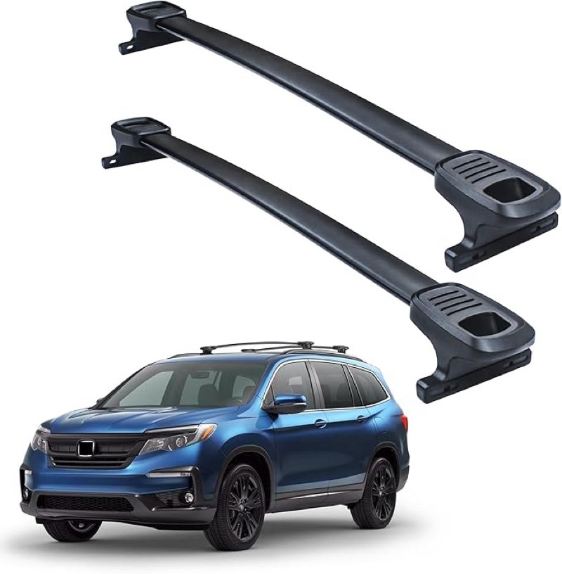 DBXB-RV Roof Rack Crossbars Compatible with Honda Pilot 2016 2017 2018 2019 2020 2021 2022 Heavy Duty 260lb Full Aluminum Black Matte.