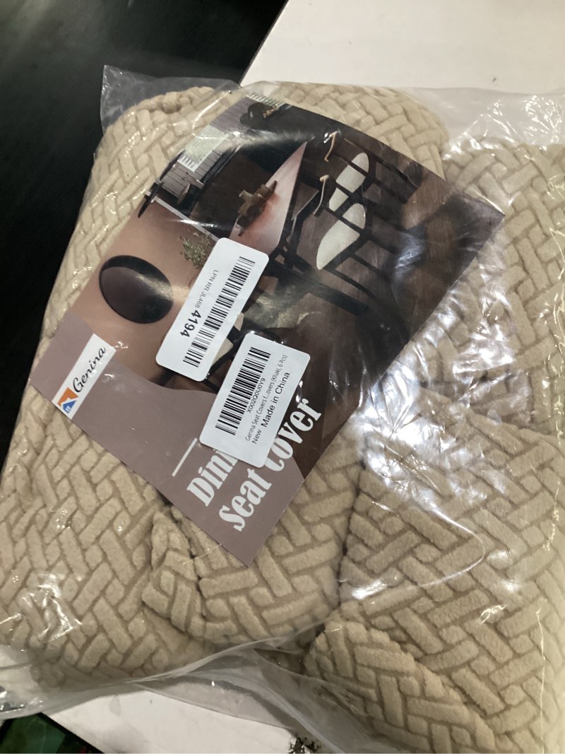 Condition photo showing Good Condition for genina seat covers for dining room chair seat slipcovers kitchen chair covers (khaki, 6 pcs) khaki 6 pcs