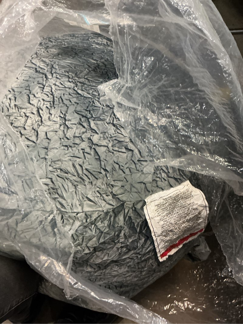 Condition photo showing As Is for Large Bean Bag Chair for Adults/Kids with Filling, 3 ft Memory Foam Bean Bag Chairs with Filler Included, Ultra Soft Dutch Velvet Fabric, Bean Bag for Living Room - 3 Foot,Dark Gray 3 Foot Fog Grey