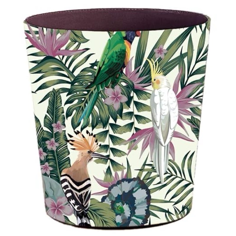 scakbyer 10l/2.64 gallon trash can, decorative waste basket, pu leather waste paper basket, waterpro