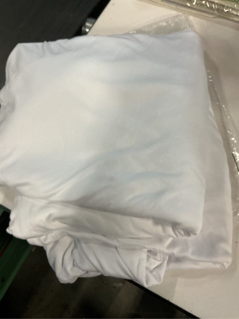 Condition photo showing Good Condition for white photo arch backdrop cover set of 2 spandex 7.2 and 6ft white arch covers stretchy backdrop wedding balloon arch stand covers for birthday party baby shower bridal shower arches background 7.2ft+6ft white