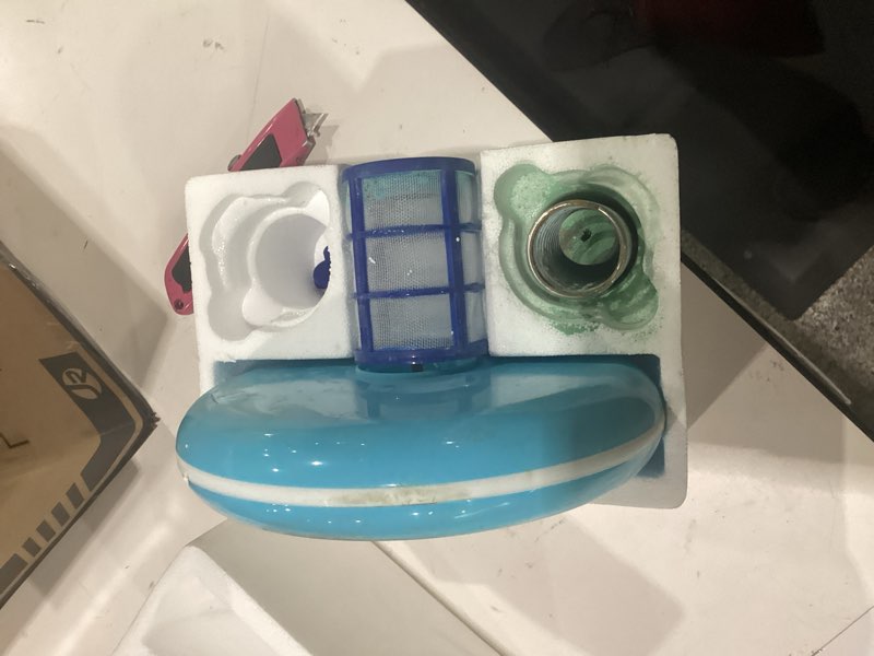 Condition photo showing As Is for solar pool ionizer - enhanced with latest solar technology & longer-lasting anode | reduces chlorine- mineral-based pool cleaning device | 85% less chlorine for pools up to 45,000 gallons