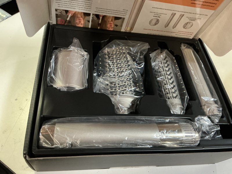 Condition photo showing New/Like New for mescomb 5-in-1 hot air styler kit – 110,000 rpm fast-drying dryer, auto-wrap curlers, straightening & volumizing brushes all-in-one (champagne white)