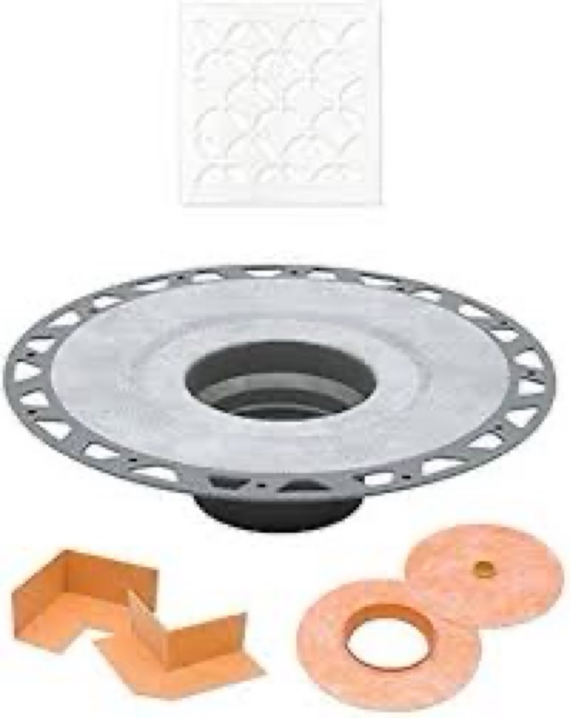 schluter kerdi-drain pvc shower flange kit with preformed waterproofing corners - ideal for new and renovation projects - 2" outlet, easy installation - kd2flkpvc