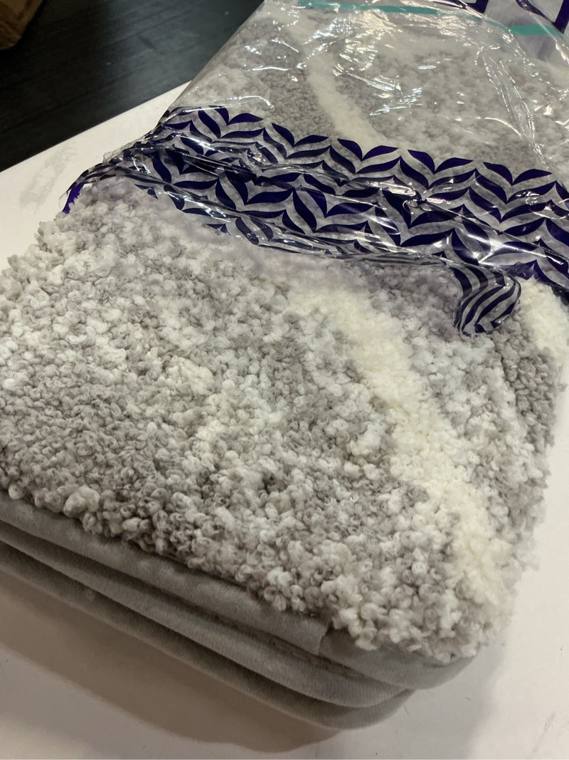 Condition photo showing Good Condition for dexi bathroom rug mat 17x30, soft and absorbent marble bath mat, non slip machine washable bath rugs for shower floor, tub, sink, grey 1'5" x 2'6" (rectangular) grey