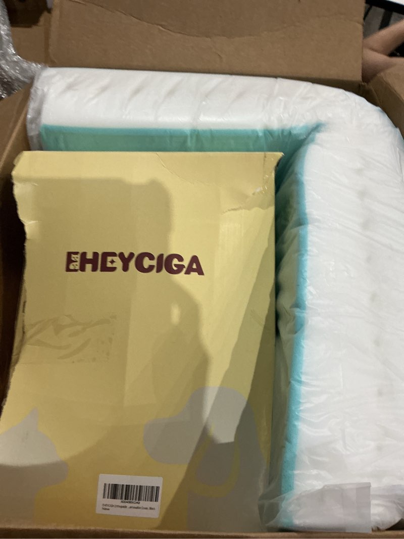 Condition photo showing As Is for eheyciga orthopedic dog beds for large dogs, waterproof memory foam large dog bed with sides, non-slip bottom and egg-crate foam pet couch bed with washable removable cover, black 36.0"l x 27.0"w x 6.5"th black