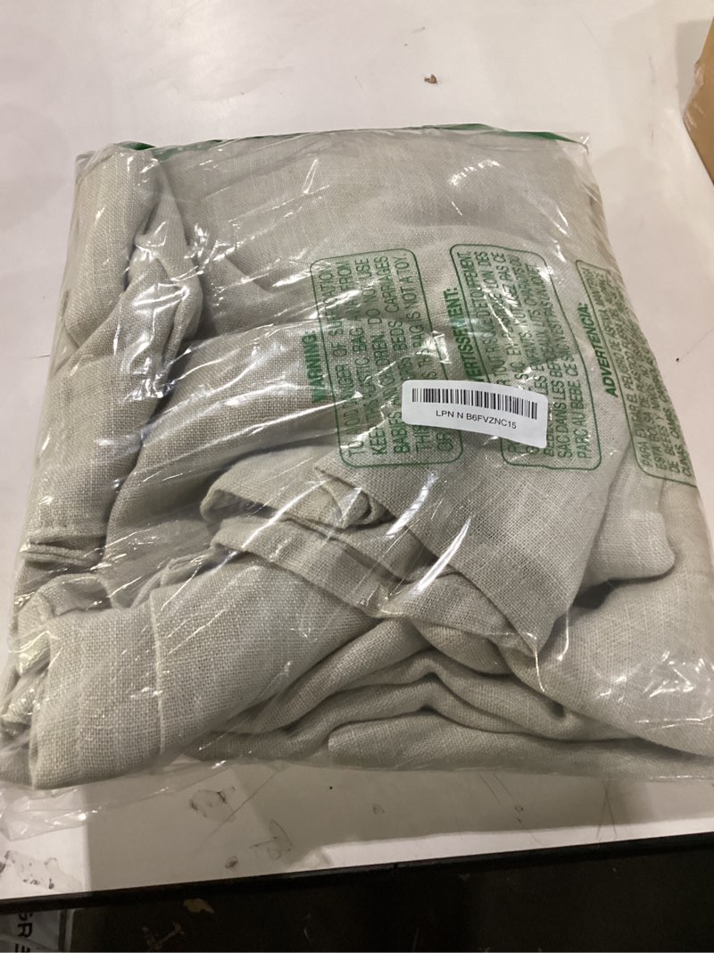 Condition photo showing As Is for Joydeco Linen Curtains for Living Room,Semi-Sheer Curtains 96 Inches Long,Living Room Curtains 2 Panel Sets,Light Filtering Curtains Privacy Curtains & Drapes(W52 x L96 Inch, Oatmeal) Oatmeal 52"W x 96"L (Pack of 2)