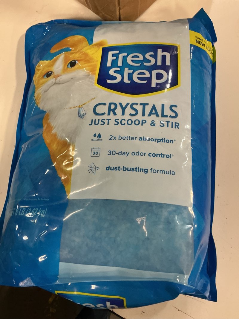 Condition photo showing New/Like New for fresh step crystals, premium cat litter, scented, 8 pounds (package may vary