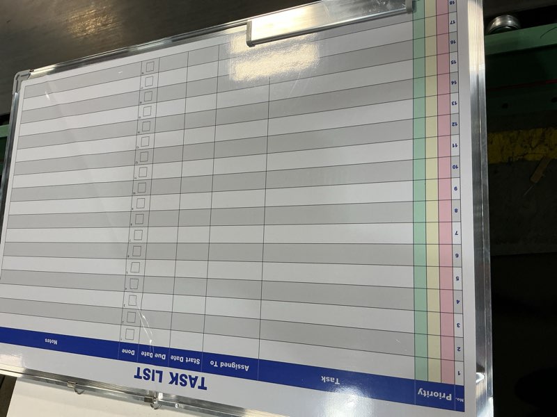 Condition photo showing As Is for lincia large dry erase task list 36 x 24 inch erasable task planner white board for wall big whiteboard employee assignment tracker for office managing and tracking tasks to increase productivity
